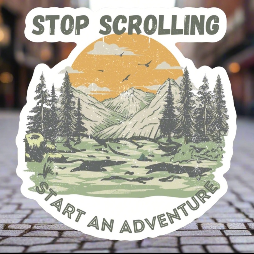 HONEY‎ AND ROSES Vinyl Sticker, “Stop Scrolling” Weatherproof, 3”, New Design!